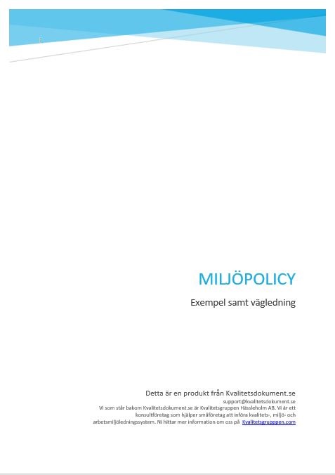 Miljöpolicy - ISO 14001:2015