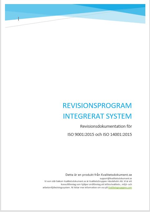 Revisionsprogram integrerat ledningssystem ISO14001 och ISO9001