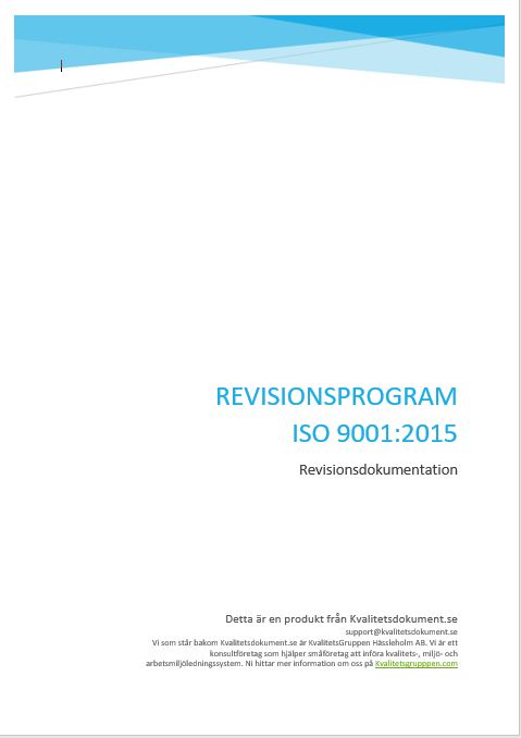 Revisionsprogram för ISO 9001:2015