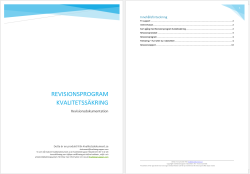 Revisionsprogram Kvalitetss�kring