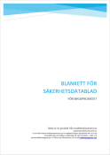 Blankett f�r s�kerhetsdatablad f�r byggprojektet