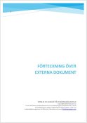 Blankett f�r f�rteckning �ver externa dokument