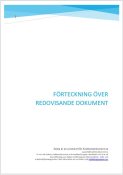 F�rteckning �ver redovisande dokument