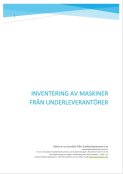 Blankett f�r inventering av maskiner fr�n underleverant�rer