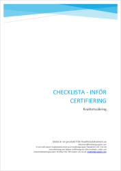 Checklista - Inf�r certifiering - Kvalitetss�kring