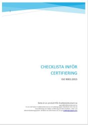 Checklista - Infr ISO 9001-certifiering