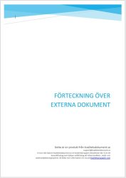 Blankett fr frteckning ver externa dokument