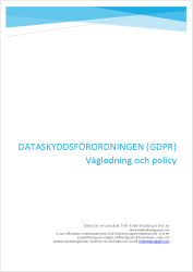 Dataskyddsfrordningen (GDPR) vgledning och policy