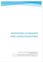 Blankett fr inventering av maskiner frn underleverantrer