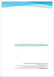 Leverantrsbedmning