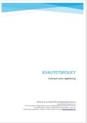 Kvalitetspolicy Kvalitetspolicy
